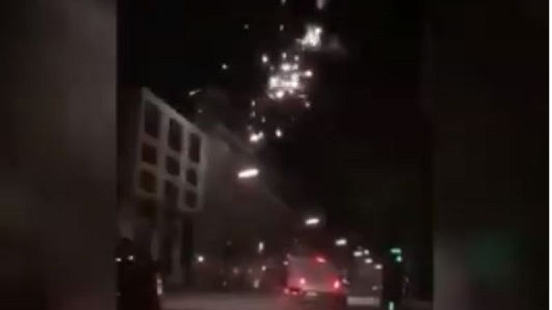 Materiały prasowe / YouTube/ FTV / Pokaz fajerwerków przed hotelem w Hamburgu, w którym zatrzymała się drużyna RB Lipsk