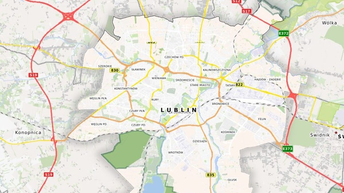 Mapa Lublina