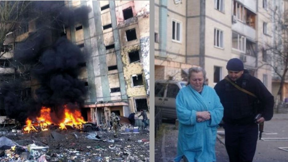 Kijów. Ranni po ostrzale wieżowca przez Rosjan
