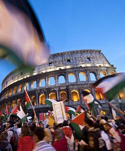 Propalestyńska i proizraelska manifestacja w Rzymie