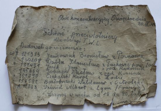 Znamy już autora zabetonowanego listu z Auschwitz