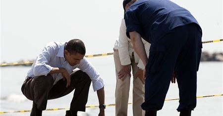 Obama na miejscu katastrofy ekologicznej