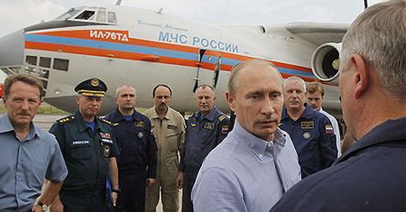 Putin gasił pożary lasów z pokładu samolotu