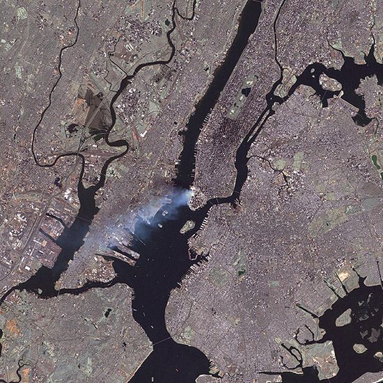 Zamach z 11 września widziany z kosmosu - zobacz