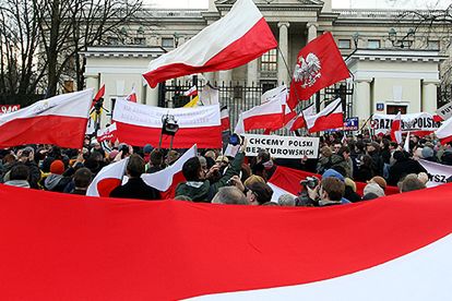 "Putin morderca, Tusk zdrajca" - ostry protest w stolicy