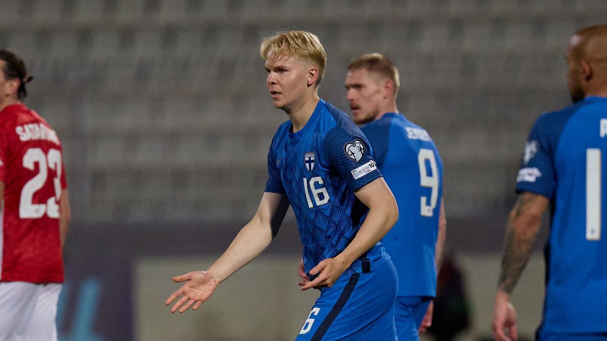Getty Images / Domenic Aquilina/NurPhoto / Na zdjęciu: Matti Peltola, piłkarz reprezentacji Finlandii