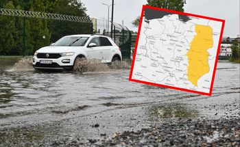 Ściana wschodnia na żółto. Są ostrzeżenia dla części województw