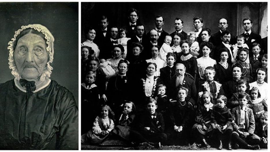 Zdjęcie nieznanej kobiety z ok. 1840 roku, błędnie kojarzone z Walentyną Wasiljewą – Domena Publiczna oraz zdjęcie rodziny Josepha F. Smitha z 1904 roku, błędnie kojarzone z potomstwem Wasiliewa – Domena Publiczna