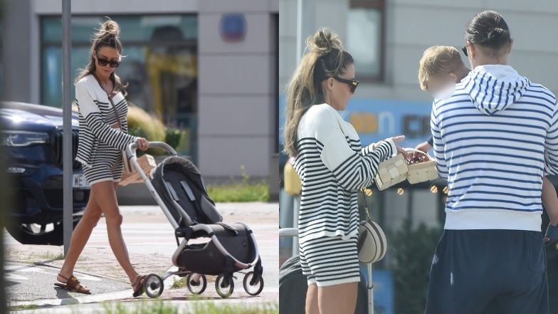 Małgorzata Rozenek i Radosław Majdan spacerują z synem