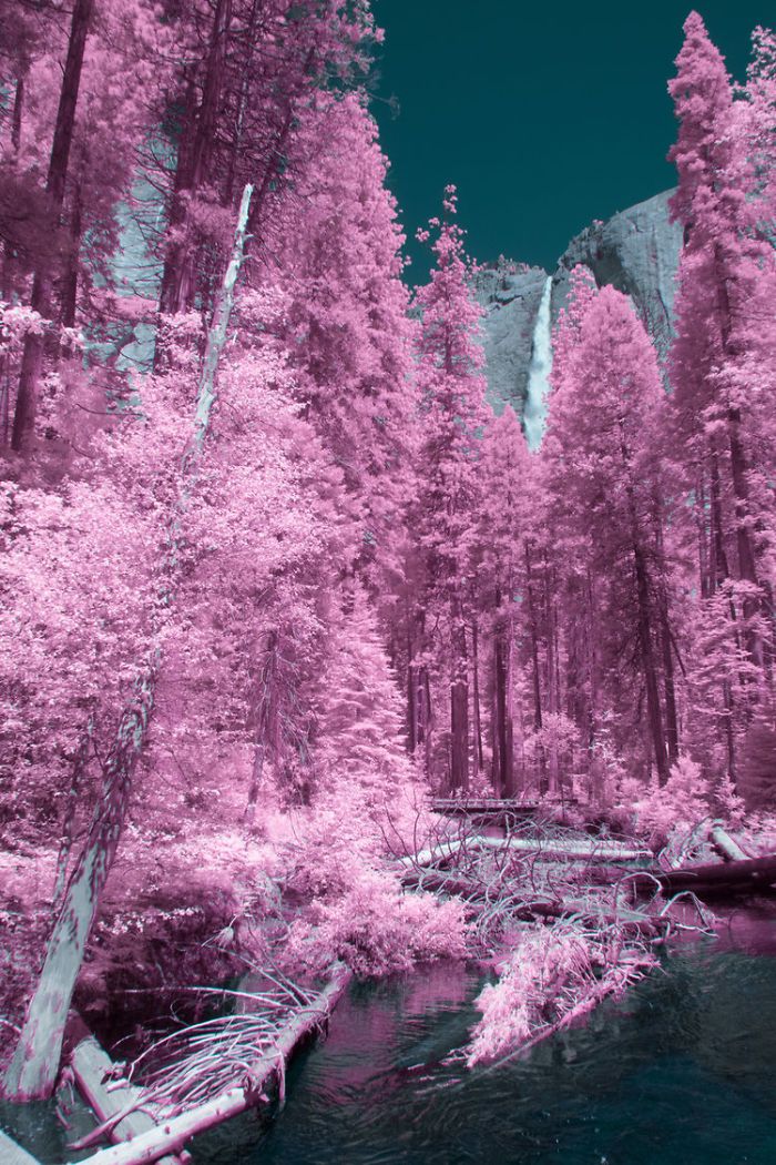Park narodowy Yosemite wygląda w podczerwieni jak cukierkowa kraina bajek 9