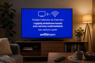 Kanał HbbTV z komunikatem Emitela