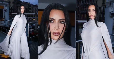 Wystrojona Kim Kardashian niczym zjawa nawiedza Festiwal Filmowy w Wenecji