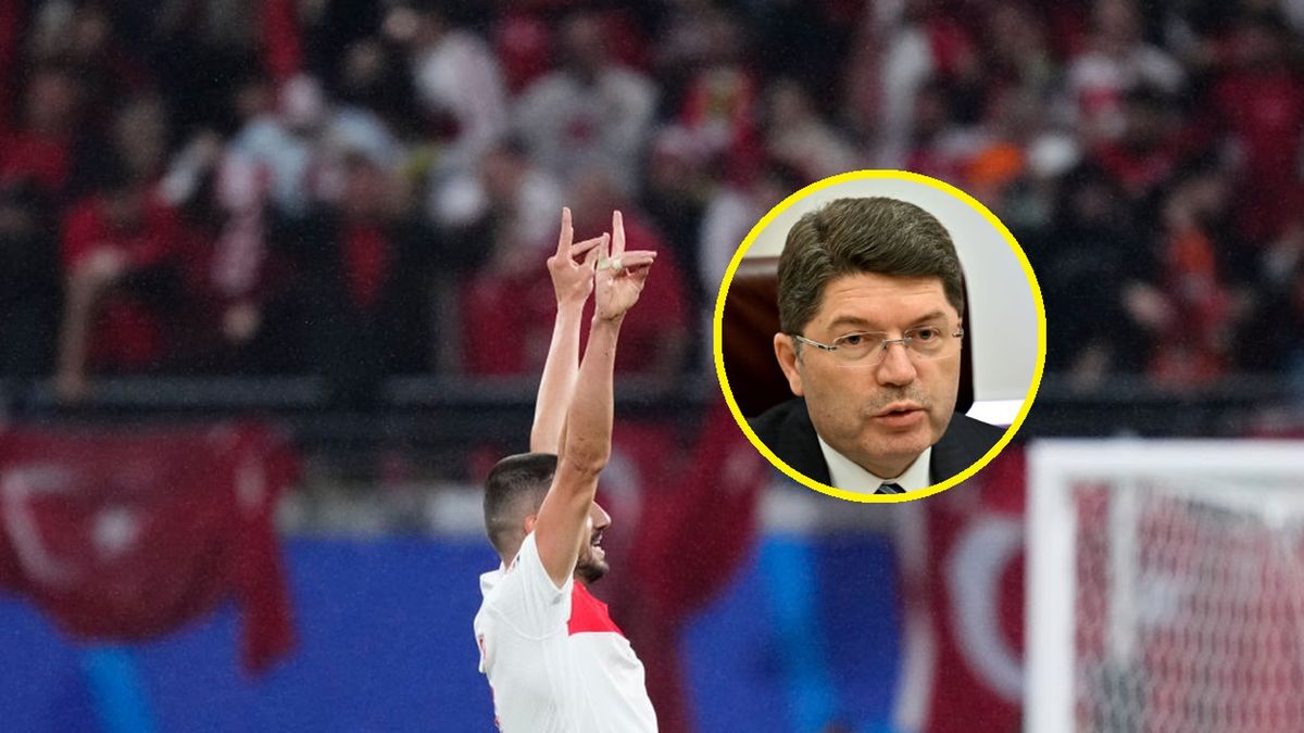 Getty Images / Jose Breton/Pics Action/NurPhoto i Rasit Aydogan/Anadolu / Na zdjęciu: Merih Demiral i minister sprawiedliwości Turcji Yilmaz Tunc (w kółeczku)