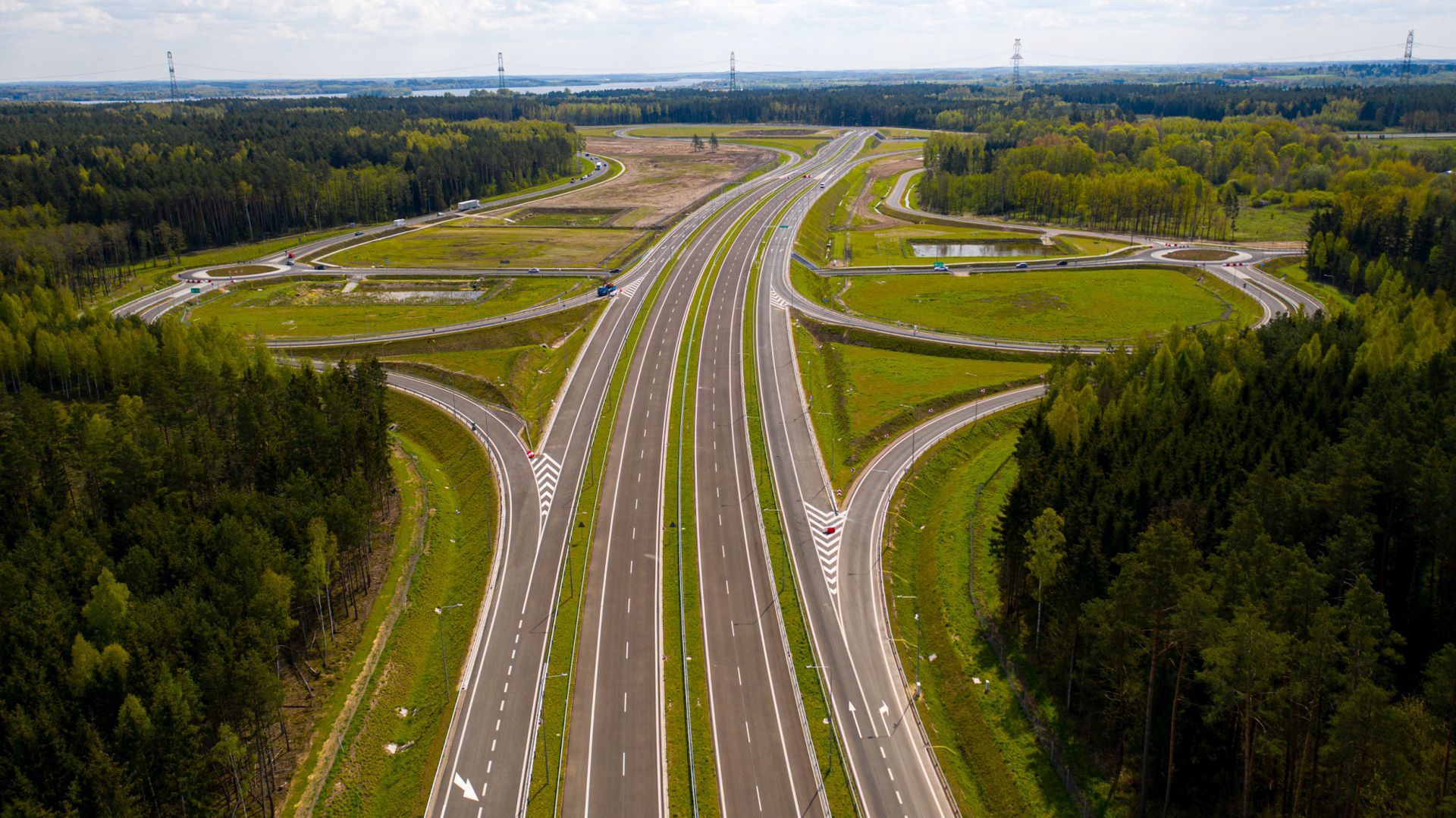 Zaawansowanie prac na budowie trasy Via Baltica, odc. Ełk Południe - Wysokie (maj 2023)