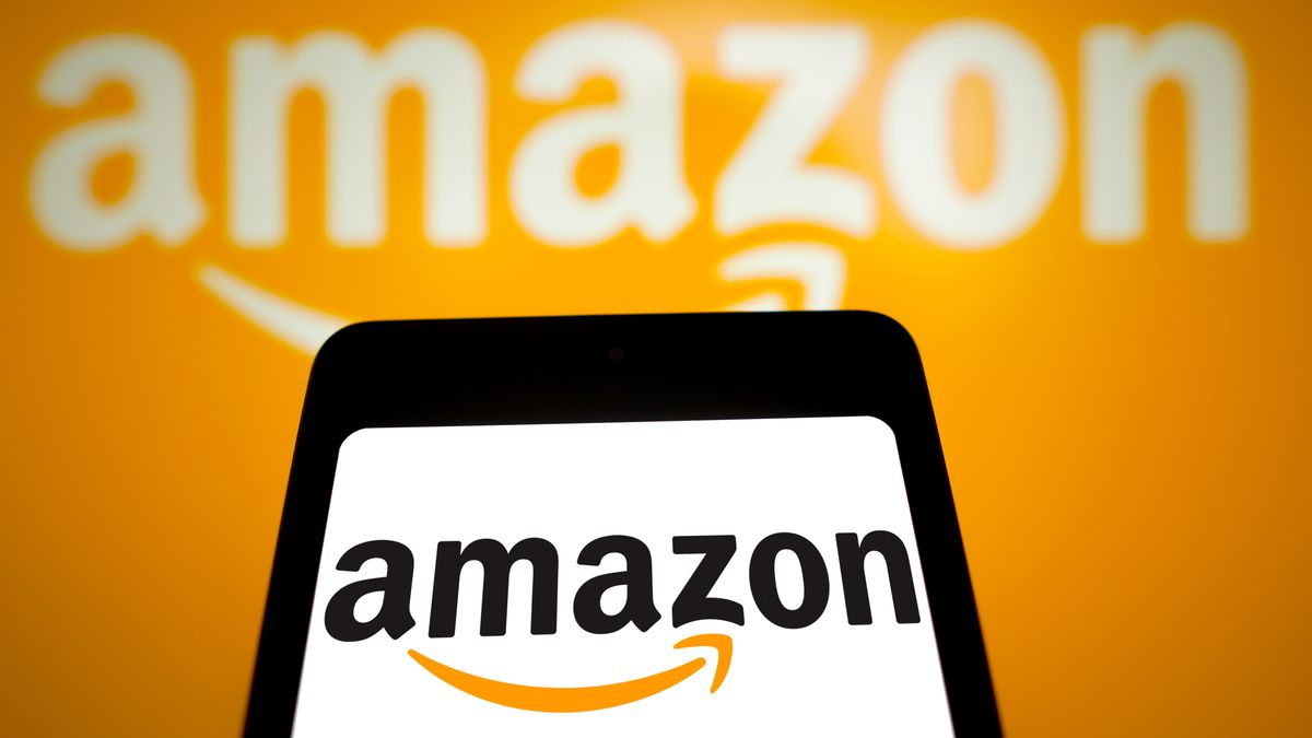 BRAZIL - 2024/03/04: In this photo illustration, the Amazon logo is displayed on a smartphone screen and in the background. (Photo Illustration by Rafael Henrique/SOPA Images/LightRocket via Getty Images)
