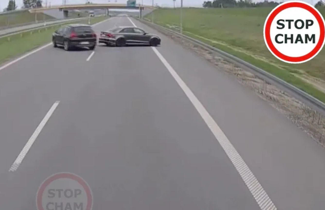 Kierowca audi z S14 pod Łodzią będzie miał problemy. Policja zabiera głos