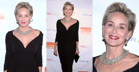 60-letnia Sharon Stone udziela się charytatywnie w eleganckiej sukni