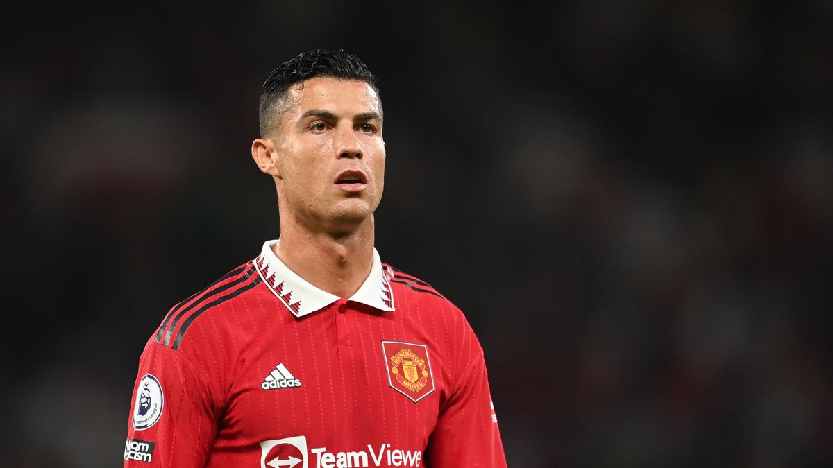 MANCHESTER, ENGLAND - AUGUST 22: Cristiano Ronaldo of Manchester United looks on during the Premier League match between Manchester United and Liverpool FC at Old Trafford on August 22, 2022 in Manchester, England. (Photo by Michael Regan/Getty Images)