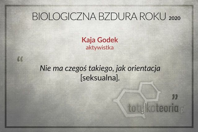 Biologiczna Bzdura Roku 2020 - Kaja Godek na pierwszym miejscu