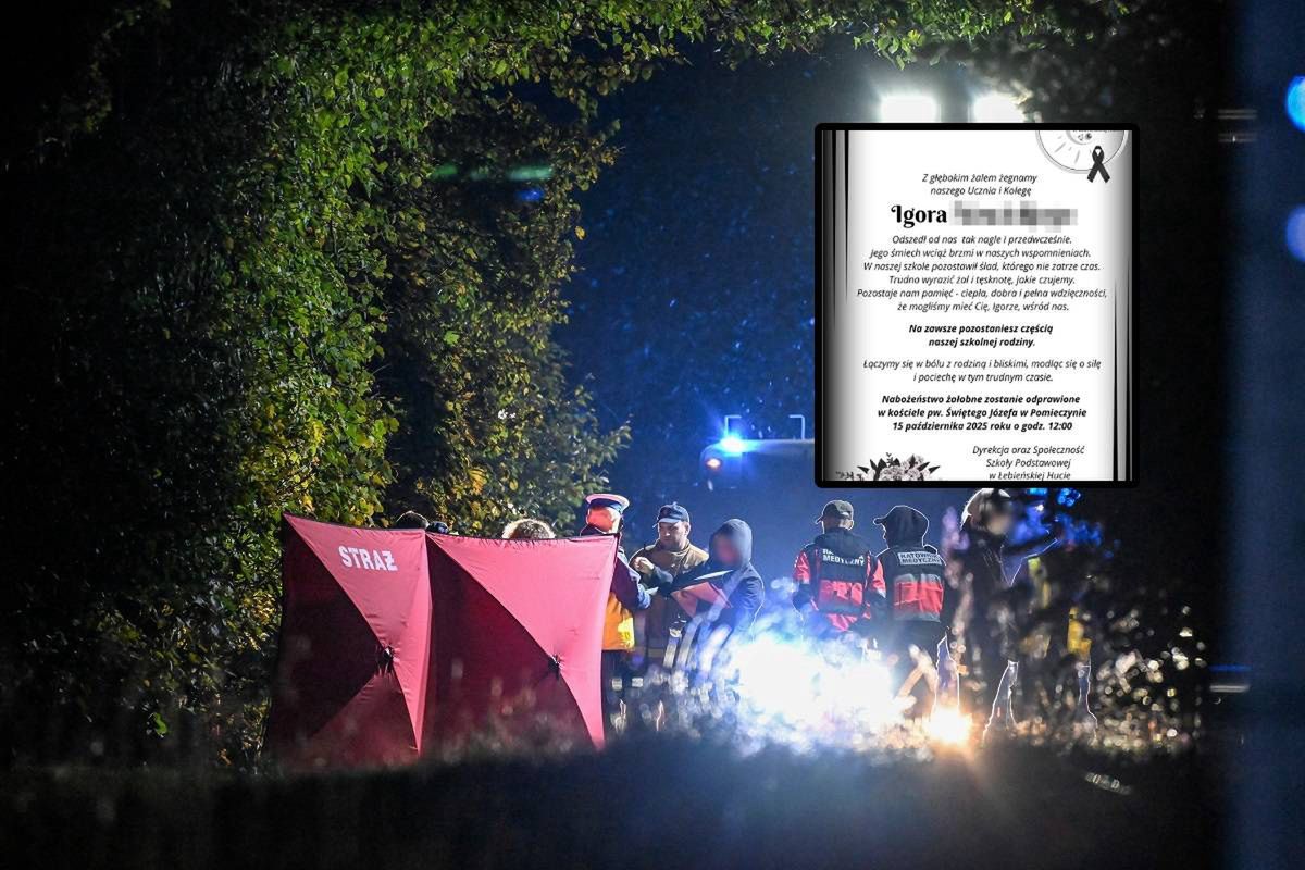 Pogrzeb 10-letniego Igora z Łebieńskiej Huty. Wieczorny wpis szkoły