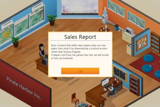 game dev tycoon wiadomość piractwo