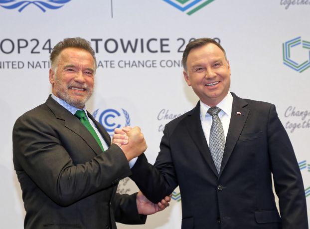 Arnold Schwarzenegger spotkał się z prezydentem Dudą w Katowicach (FOTO)