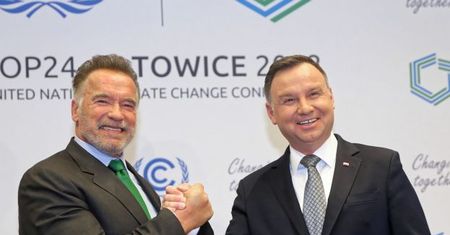 Arnold Schwarzenegger spotkał się z prezydentem Dudą w Katowicach (FOTO)