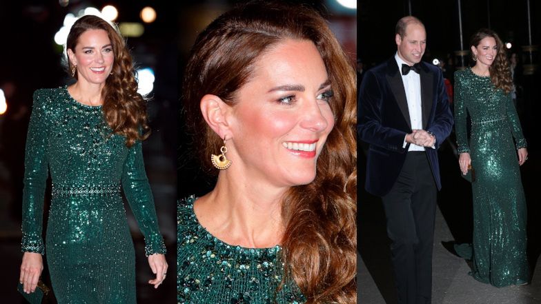 Kate Middleton OLŚNIEWA na gali Royal Variety Performance w szmaragdowej sukni "z odzysku" (ZDJĘCIA)