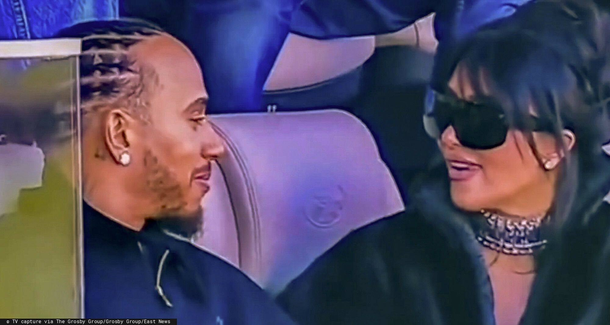 Lewis Hamilton i Kim Kardashian razem na Super Bowl