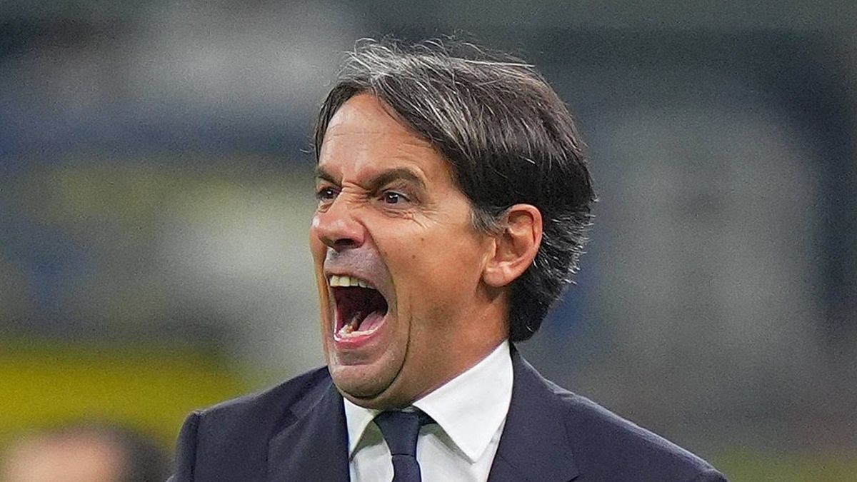 Simone Inzaghi w czasie meczu Interu Mediolan
