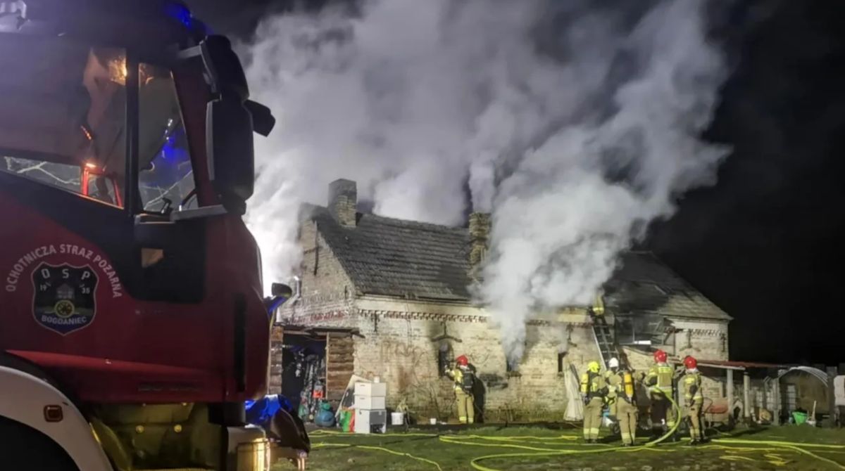 Pożar budynku gospodarczego.