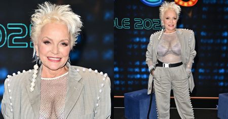 Małgorzata Ostrowska w przezroczystej koszulce pozuje na finale "Szansy na sukces". PETARDA?