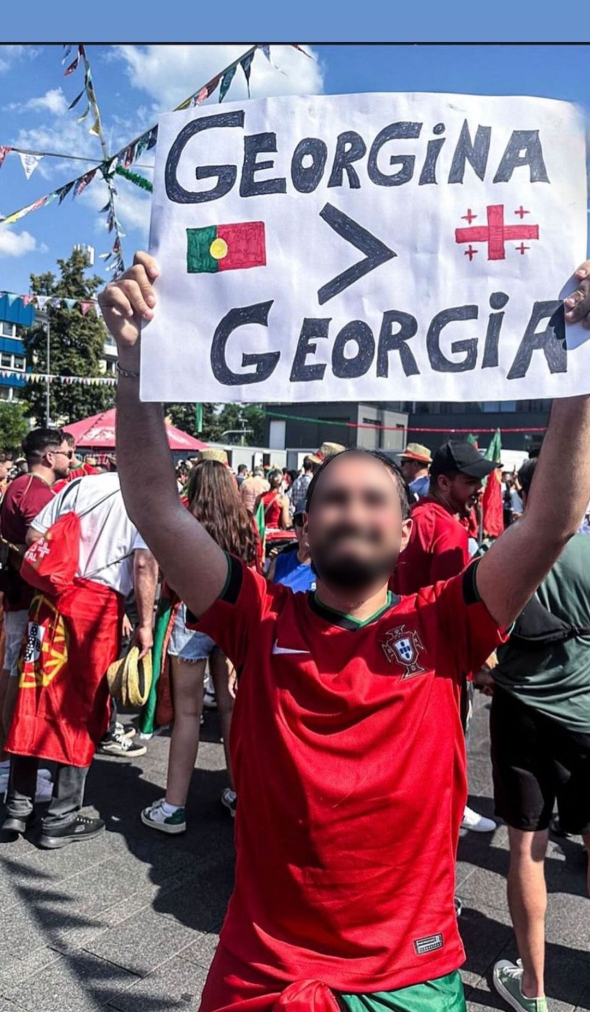 Georgina Rodriguez at the match between Portugal and Georgia