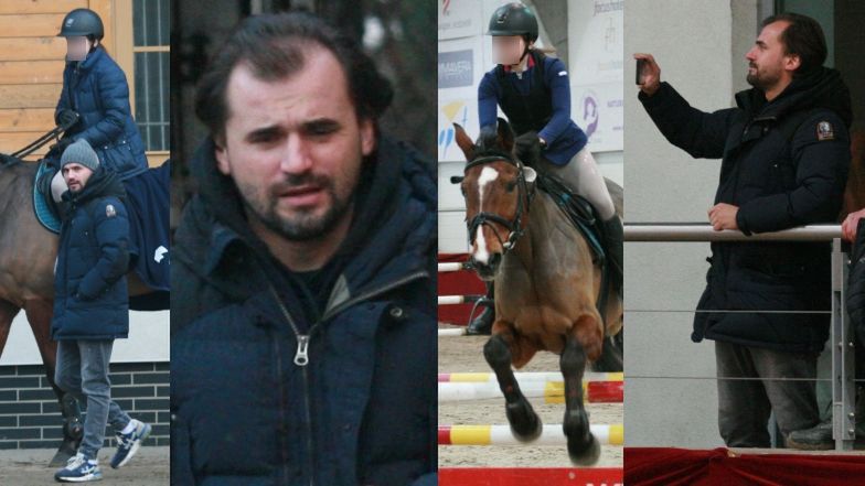 ODMIENIONY Marcin Dubieniecki kibicuje córce podczas zawodów konnych