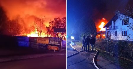 Sceny grozy pod Bydgoszczą. Strażacy wkroczyli do akcji. Słup ognia
