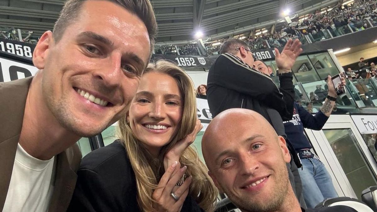 Na zdjęciu: Arkadusz Milik, Agata Sieramska i Michał Pazdan