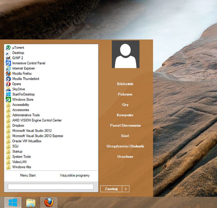 StartForDesktop - Windows 8 Start Menu