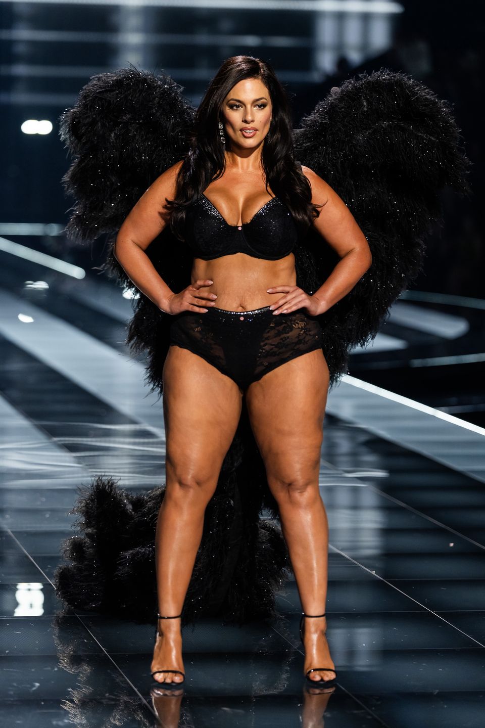 NEW YORK, NEW YORK - OCTOBER 15: Ashley Graham walks the runway during the Victoria's Secret Fashion Show at Steiner Studios on October 15, 2025 in New York City. (Photo by TheStewartofNY/FilmMagic)