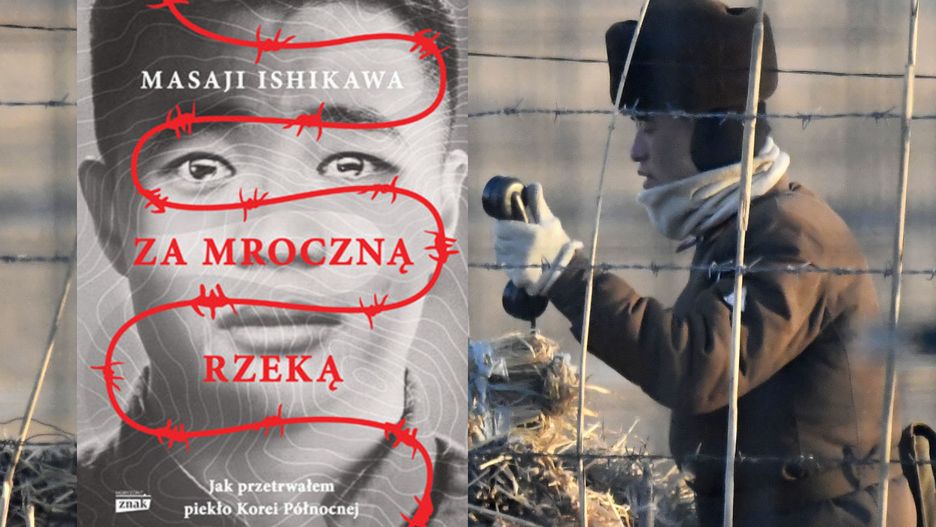 Północnokoreański żołnierz stojący na straży granicy na rzece Yalu, przez którą uciekł autor książki "Za mroczną rzeką"