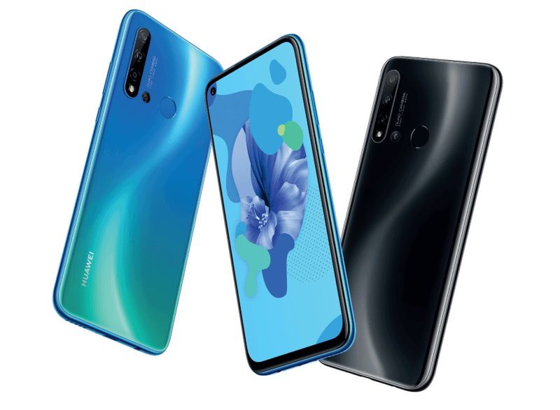Huawei P20 Lite 2019 w pełnej krasie. Ma ekran z otworem i poczwórny aparat główny 5