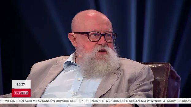 Jerzy Bralczyk na antenie TVP Info