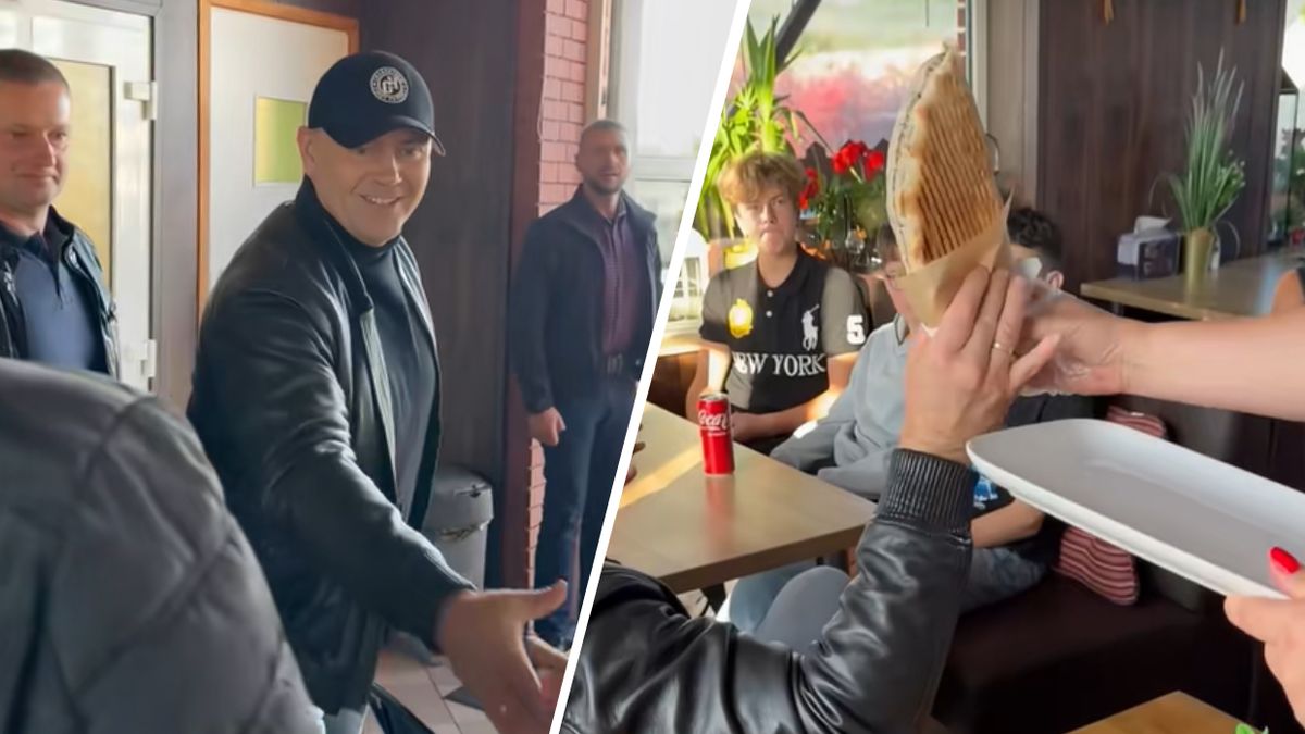 Karol Nawrocki na kebabie