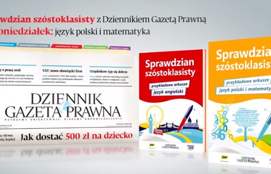 „Dziennik Gazeta Prawna” z testami dla szóstoklasistów za 12,90 zł