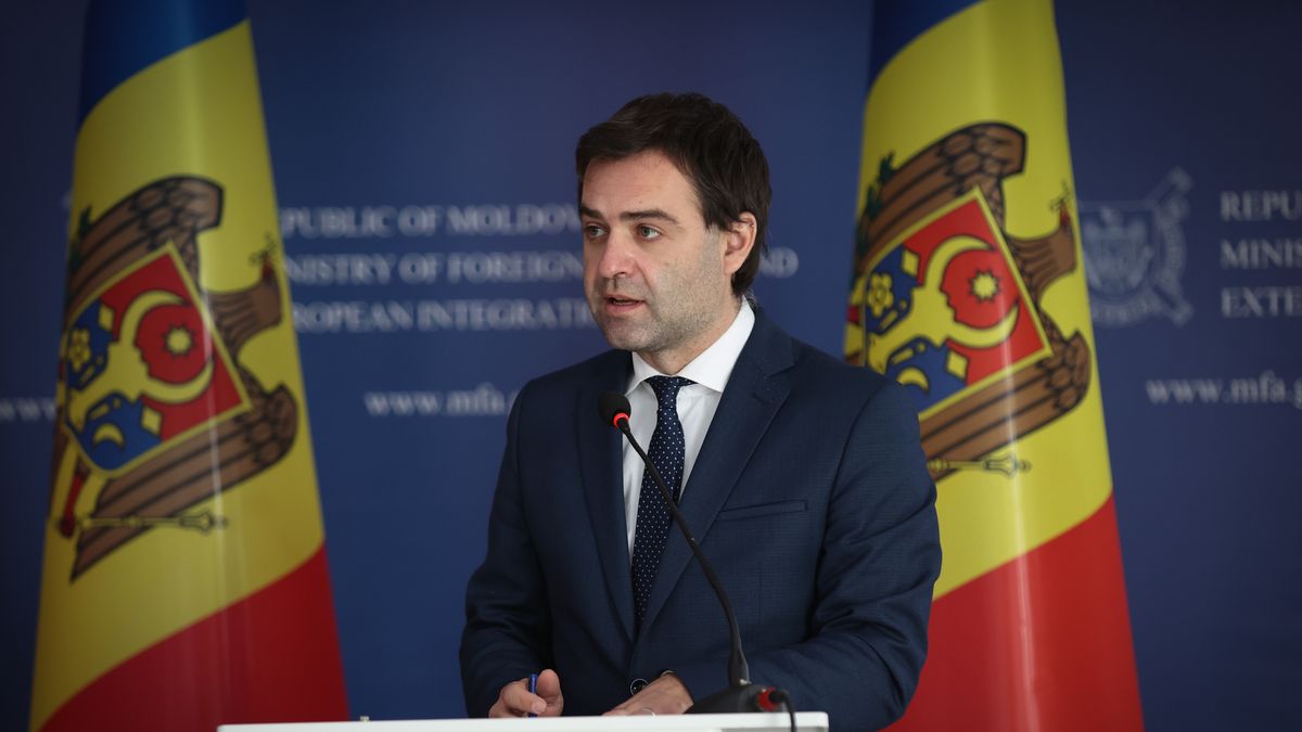 CHISINAU, MOLDOVA - NOVEMBER 18: Moldovan Deputy Prime Minister and Foreign and European Integration Minister Nicu Popescu holds a joint press conference with Turkish Foreign Minister Mevlut Cavusoglu (not seen) following signing the Inter-ministerial Consultation Plan Agreement in Chisinau, Moldova on November 18, 2021. (Photo by Cem Ozdel/Anadolu Agency via Getty Images)