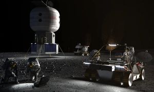 Lądowisko na powierzchni Księżyca. Trzeba je zbudować z regolitu