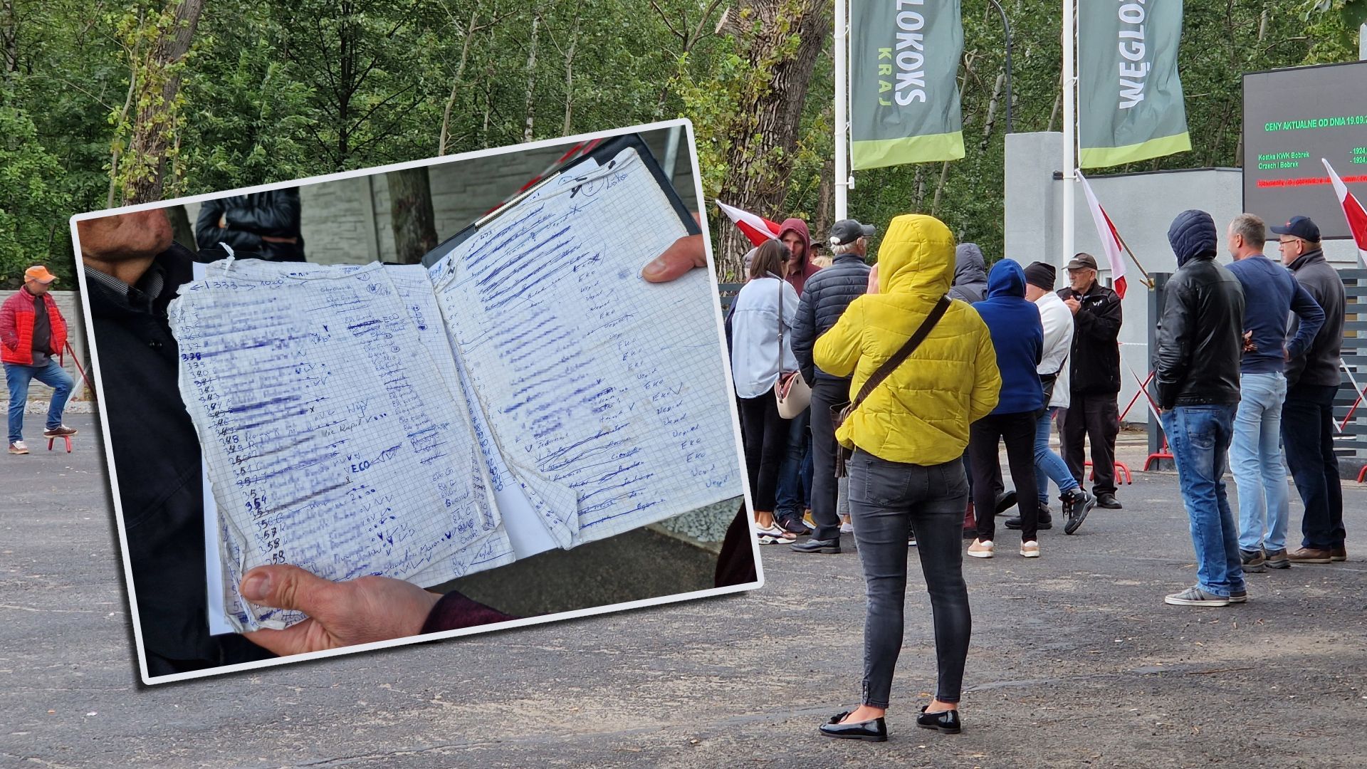 Wielka kolejka i awantury o węgiel w największym składzie węgla w Polsce. - Czekamy od tygodni i nic. To zwykłe upodlenie ludzi - mówią nam ludzie 