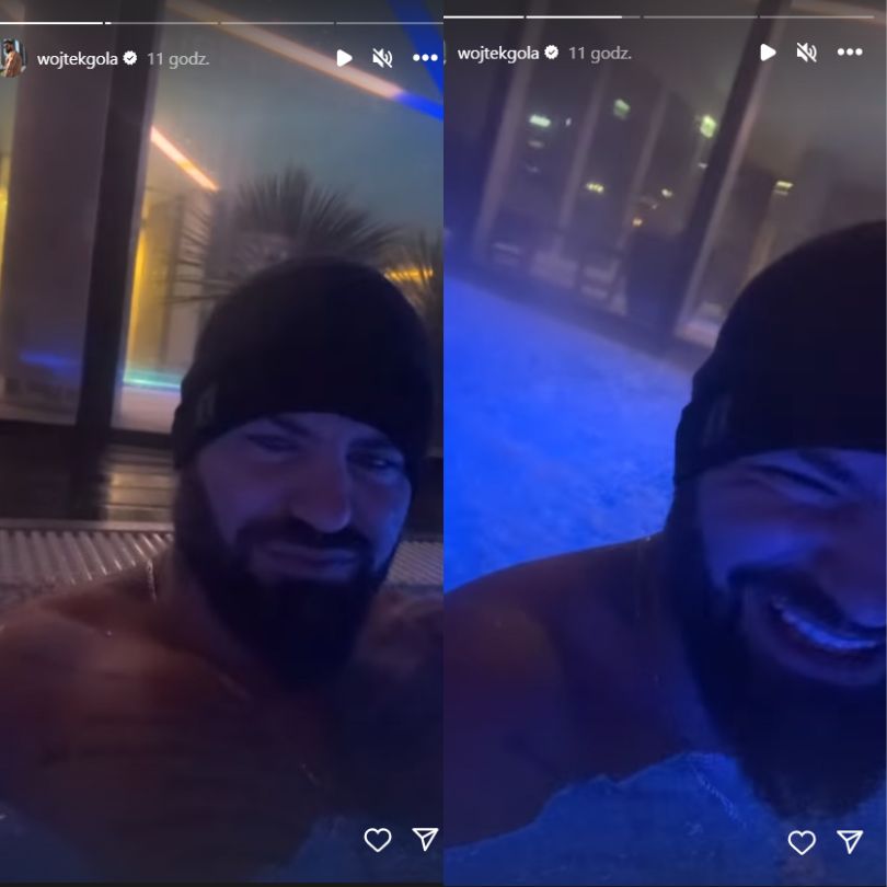 Wojciech Gola pozuje z ukochaną w jacuzzi