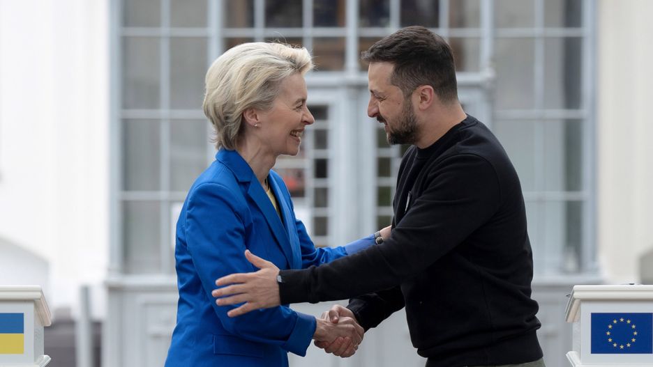 Szefowa KE i prezydent Wołodymyr Zełenski 