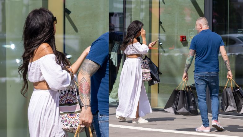 Sylwia Bomba w stylizacji za prawie 20 tysięcy złotych wychodzi ze sklepu z ekskluzywnymi meblami