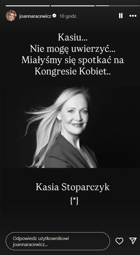 Joanna Racewicz żegna Katarzynę Stoparczyk